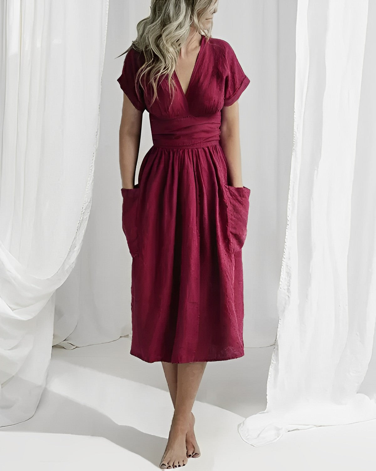 Tasha - Elegant linneklänning