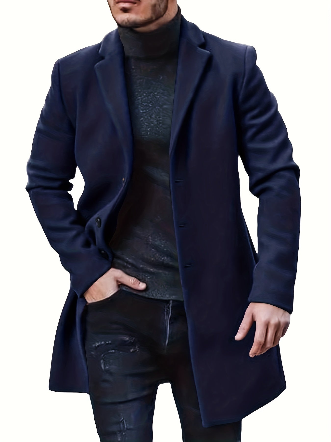 Cole | Elegant enknäppt trenchcoat för herr