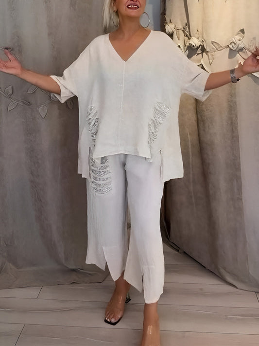 Hedvig | Luftigt Tvådelat Sommarset Med Eleganta Detaljer