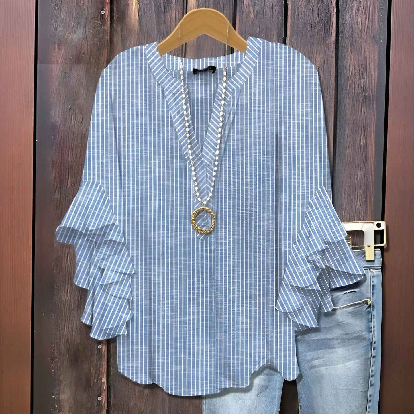 Elisabet | Avslappnad Blus Med Bladmotiv