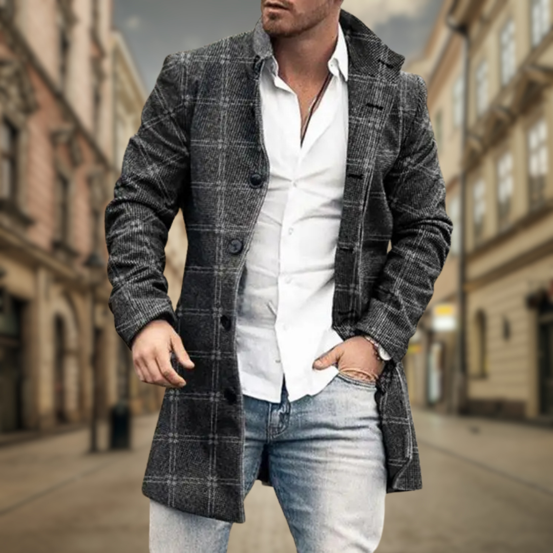 Hannes | Stilsäker & Varm Elegant Ullkappa för Herr