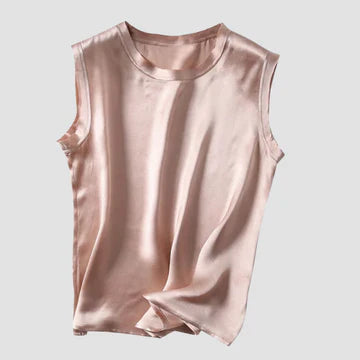 Harlyn - Ärmlös topp i siden satin