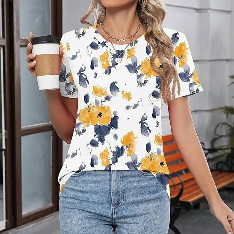 Oskar | Vintage T-Shirt Med Blommigt Tryck