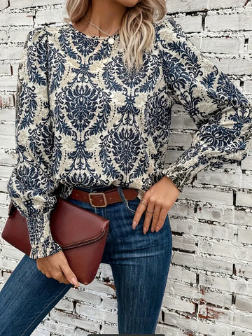 Ella - Tie-dye topp med blommigt tryck