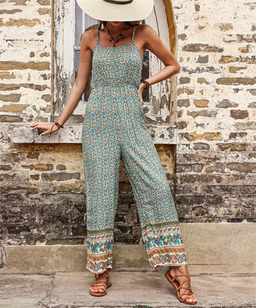 Faye - Bohemisk jumpsuit med spaghettistroppar