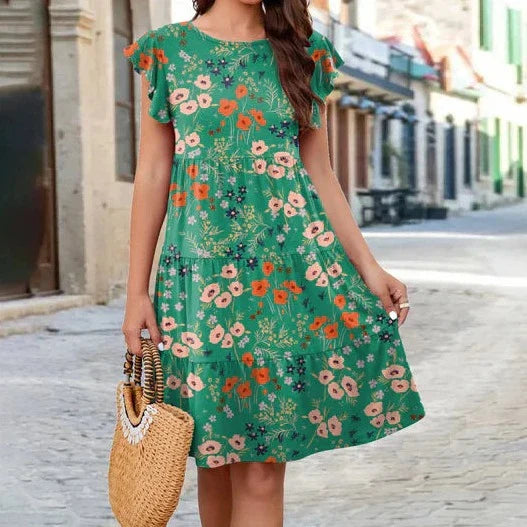 Evelyn - Klänning med blommigt mönster