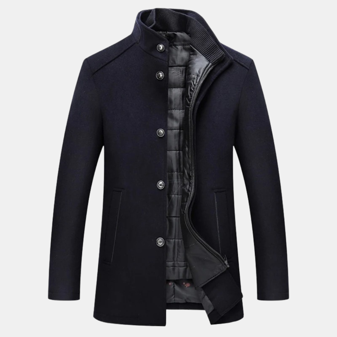 Jack | Klassisk Trenchcoat I Tjock Ull