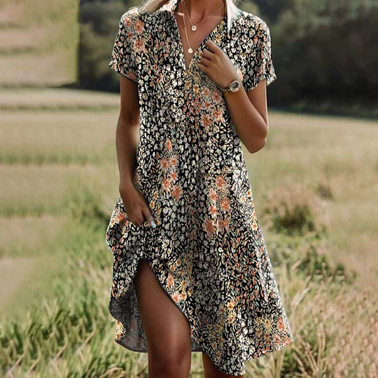 Estelle - Sommarklänning med blommigt mönste