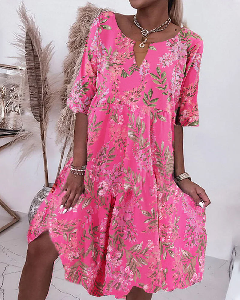 Elin | Skiftklänning Med Blommönster