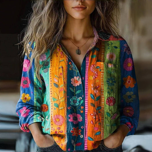 Bisse | Charmig blus med vintage blommönster