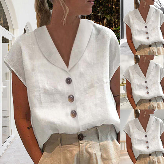 Veronika | Elegant Kragblus med Knappar för Tidlös Stil