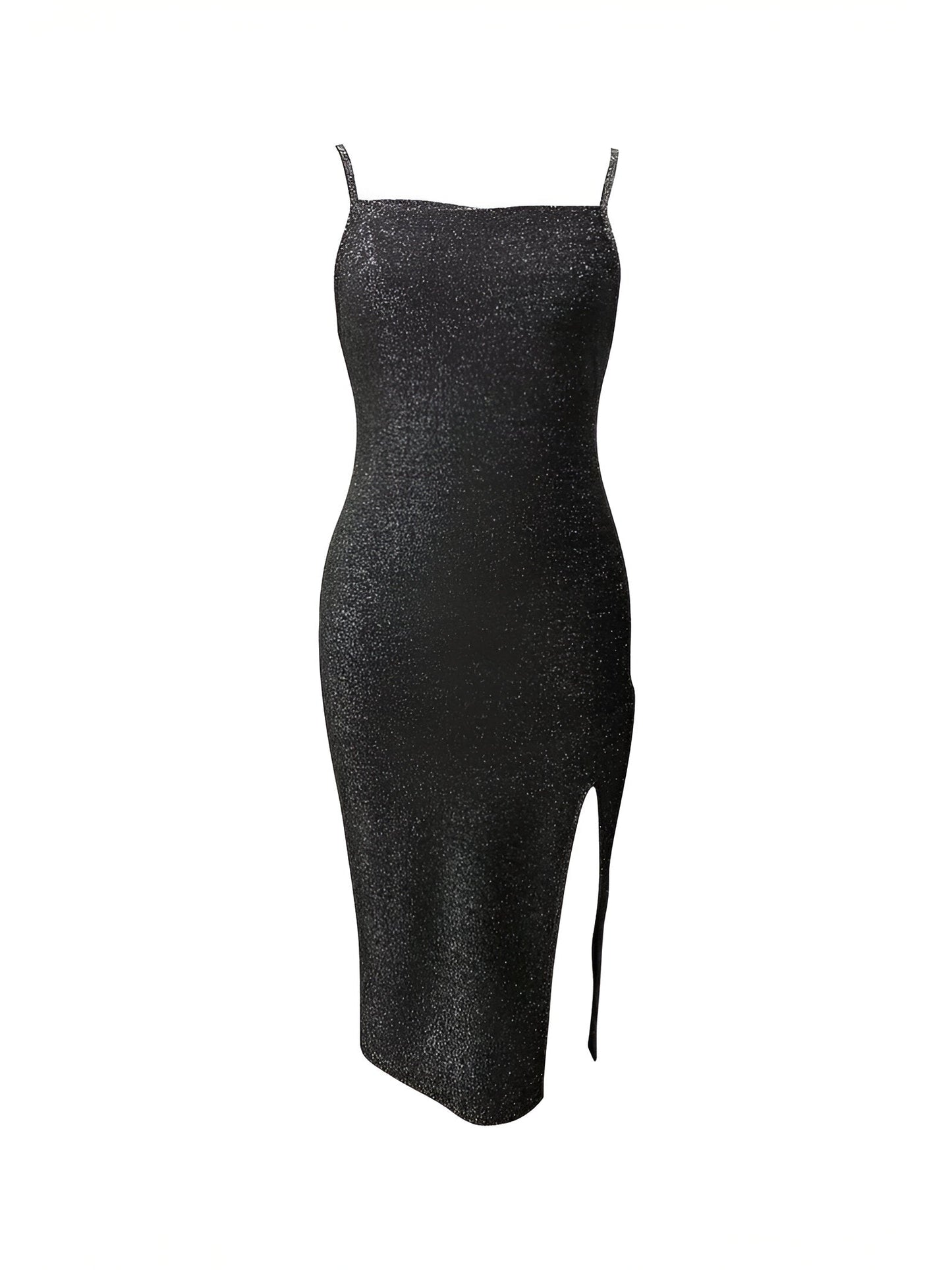 Esra | Skimrande kamiklänning med slitsad fåll