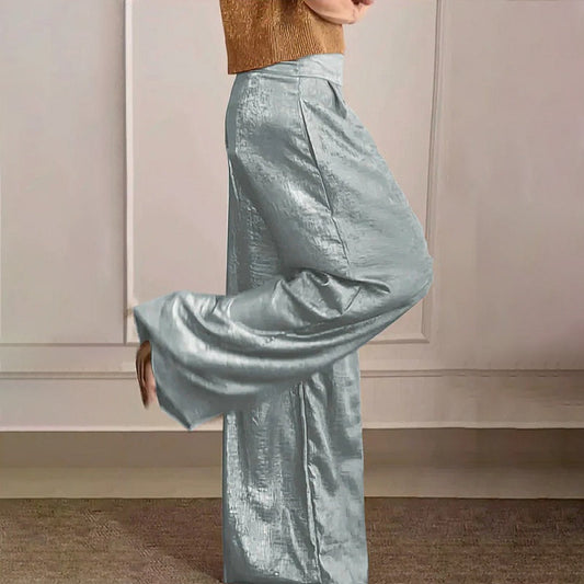 Daria |Vår vintage metallic färg casual byxor för kvinnor