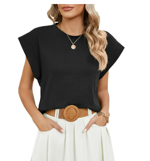 Jenny - Sommar avslappnade kortärmade t-shirts med rund hals för kvinno