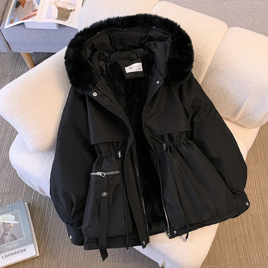 Helen - Jacka med huva fodrad med fleece