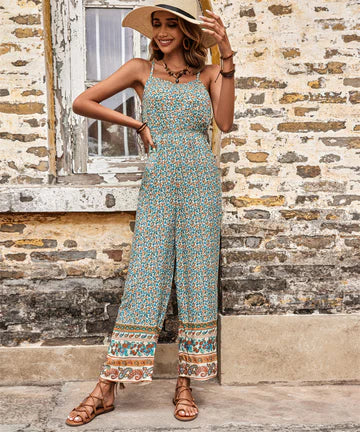 Faye - Bohemisk jumpsuit med spaghettistroppar