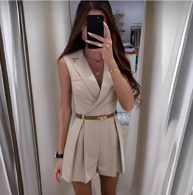 Francheskan  - Snygg ärmlös jumpsuit