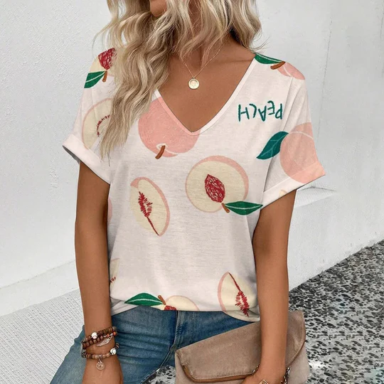 Annabel - T-shirt med frukttryck och mod