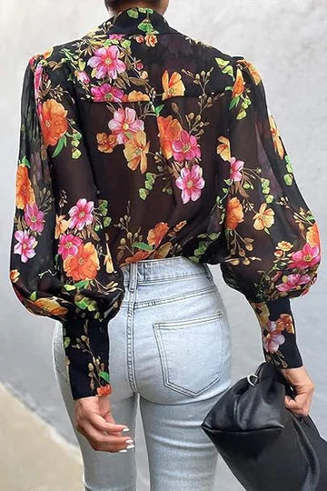 Danica - Elegant topp med blommigt tryck