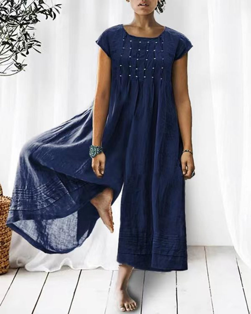 Maja | Kortärmad Linnejumpsuit För Dam