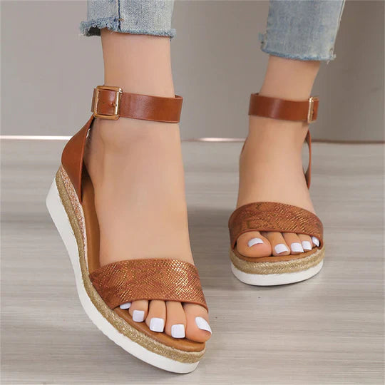 Addison - Sandaler för damer med ormskinnsmönste