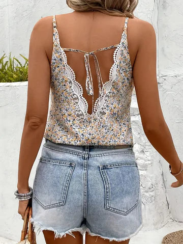 Pearl - Camisole-topp med blommigt mönster
