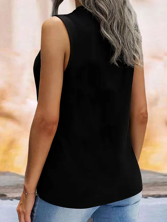 Edith - Tank top med rund hals och kattmönste