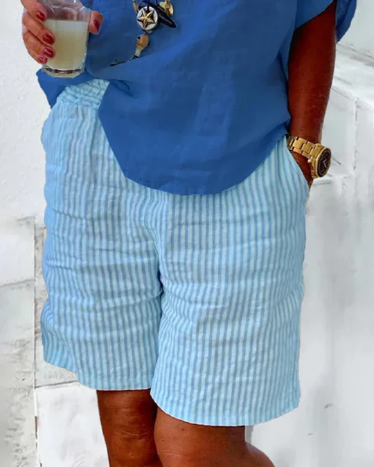 Clara - Randiga bomullsshort