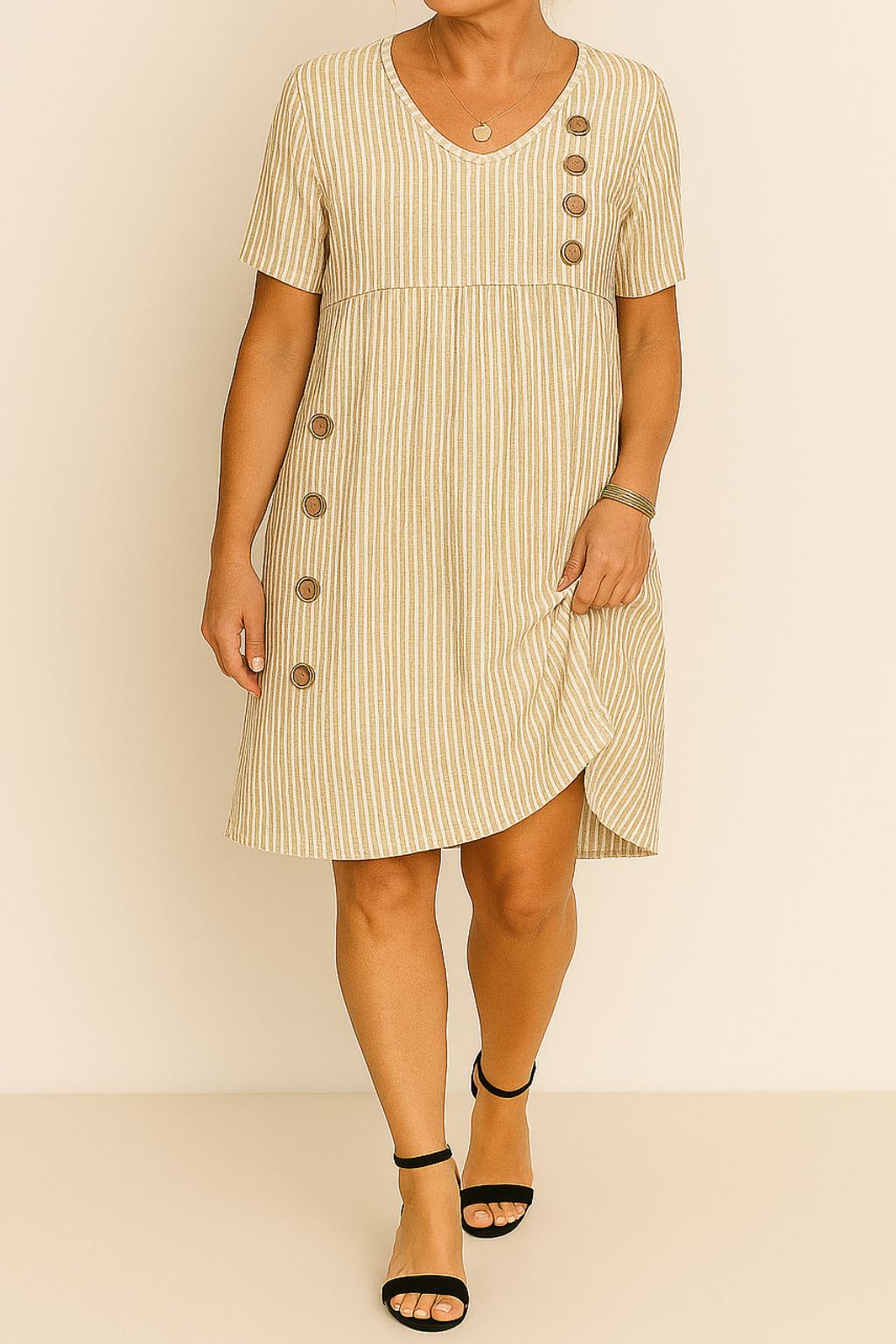 Annelie | Randig Sommarklänning Med Avslappnad Passform