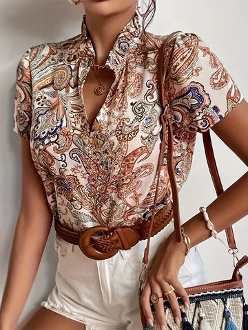 Audrey - Blus med paisleymönster