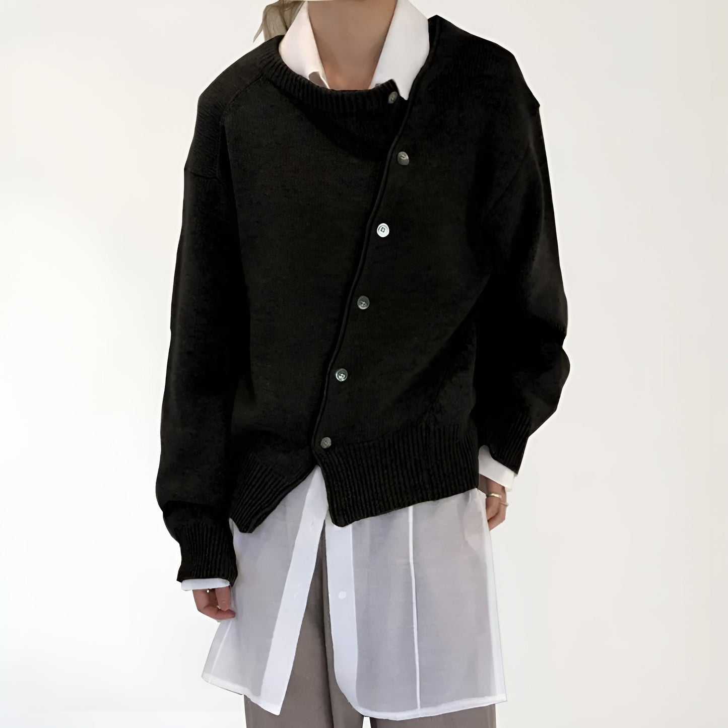 Zita | Trendig Diagonal Cardigan för Kvinnor