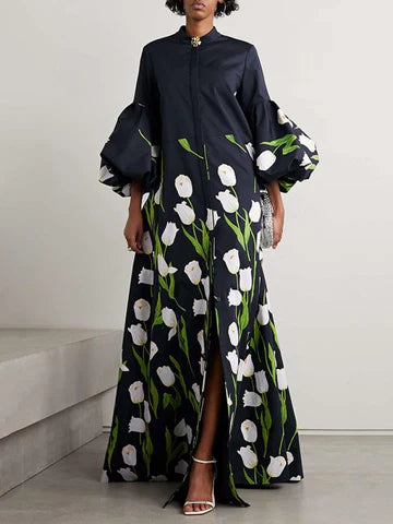 Hazel - Trenchcoat med blommigt mönster
