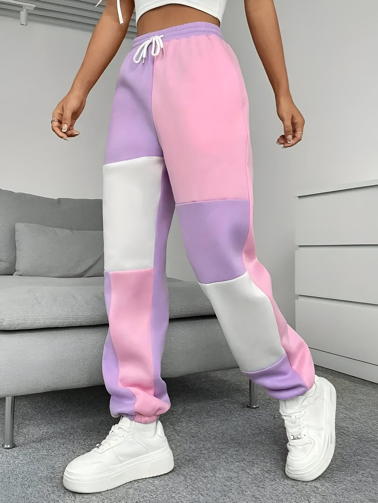 Nele | Colour-Block Loose joggingbyxor - komfort möter stil