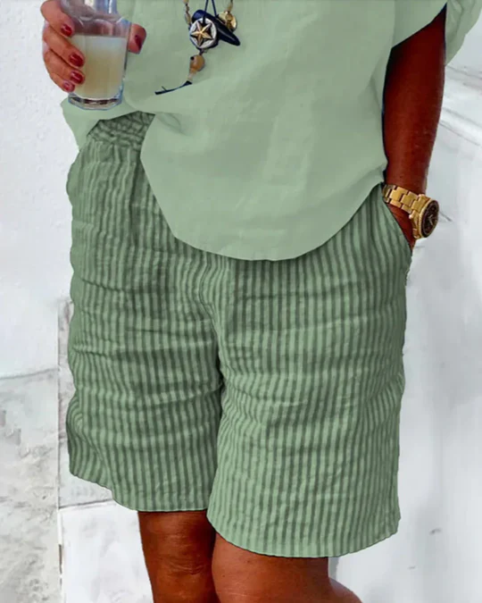 Clara - Randiga bomullsshort