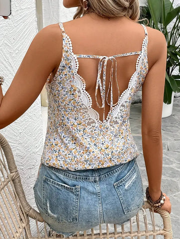 Pearl - Camisole-topp med blommigt mönster