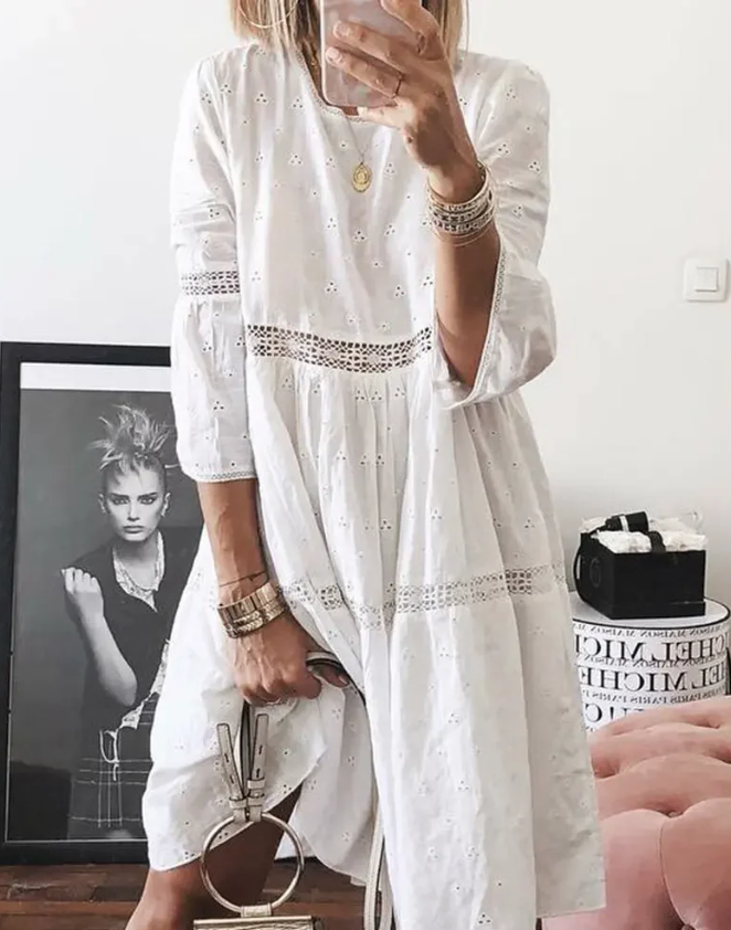 Isabelle - Snyggt broderad klänning