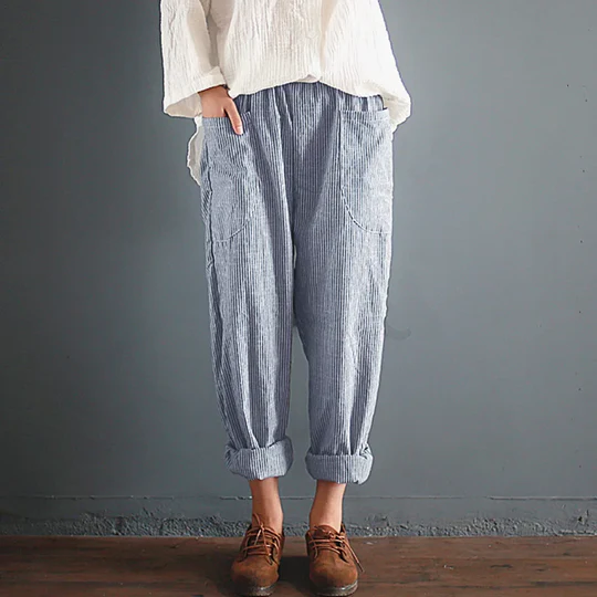 Imperia - Oversized byxor i bomullslinne