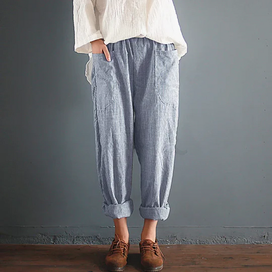 Imperia - Oversized byxor i bomullslinne