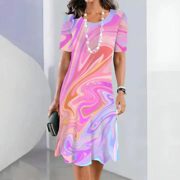 Beverly - Vacker klänning med marmormönster