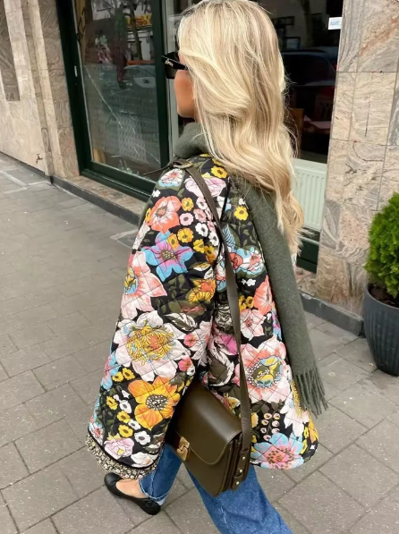 Shane - Blommig vinterjacka för kvinnor
