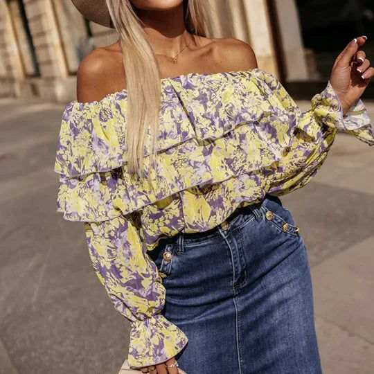 Arabella - Elegant topp med tryc