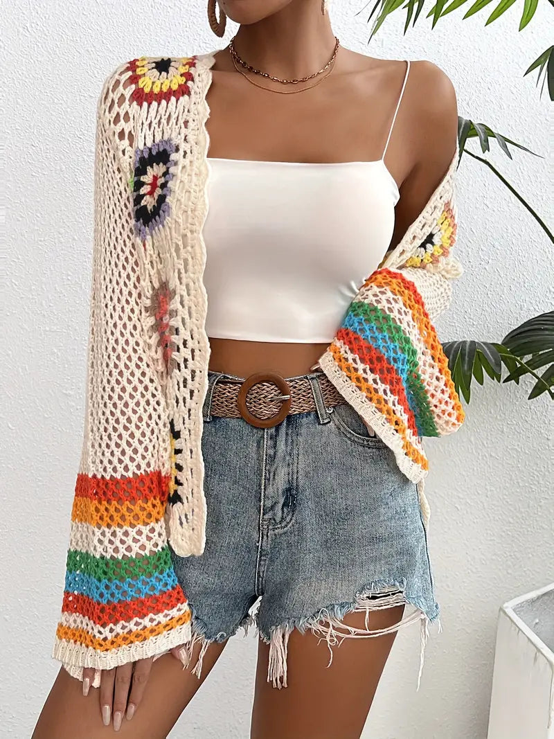 Philippa - Virkad cardigan med öppen front