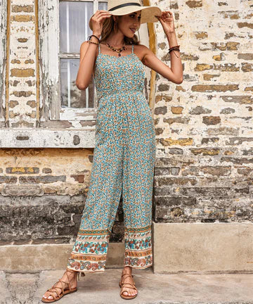 Faye - Bohemisk jumpsuit med spaghettistroppar