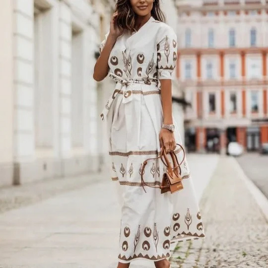 Aurora - Klänning i bomull och linne