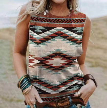 Aiza - Geometri 3d-tryck västerländska linnen i etnisk sti