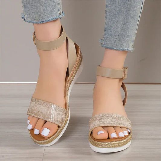Addison - Sandaler för damer med ormskinnsmönste