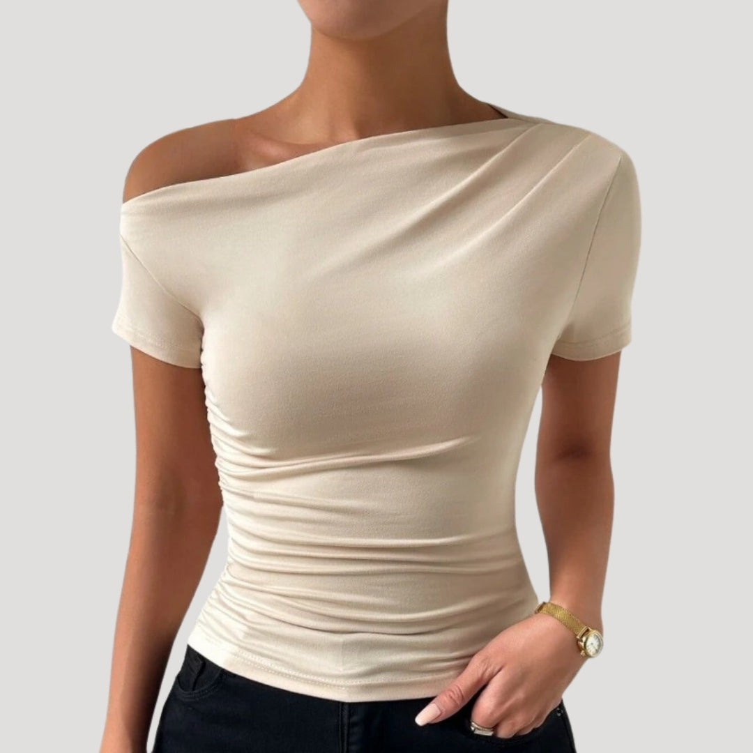 Selina | Off Shoulder Draperad Festtopp