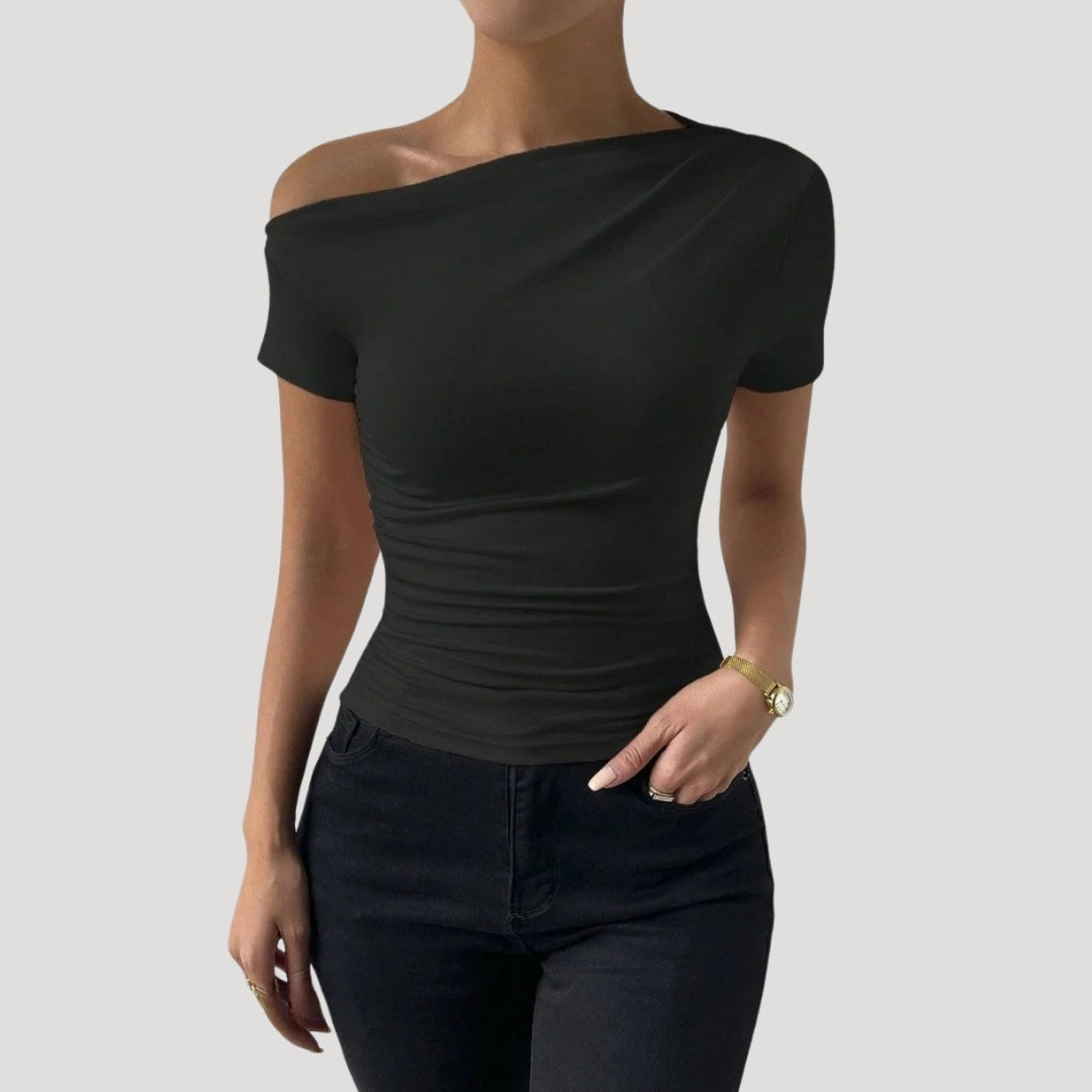 Selina | Off Shoulder Draperad Festtopp