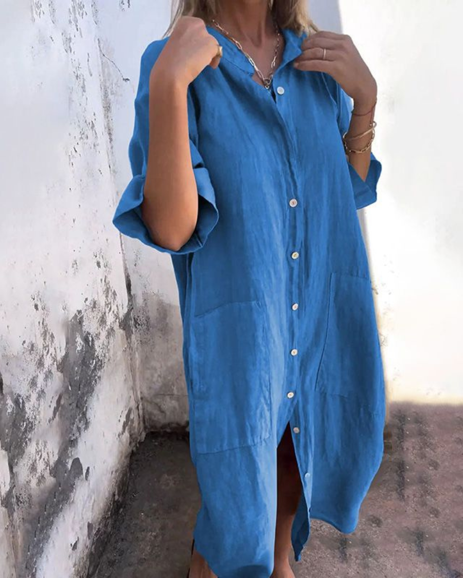 Alva | Ibiza-Stil Skjortklänning Med Avslappnad Elegans