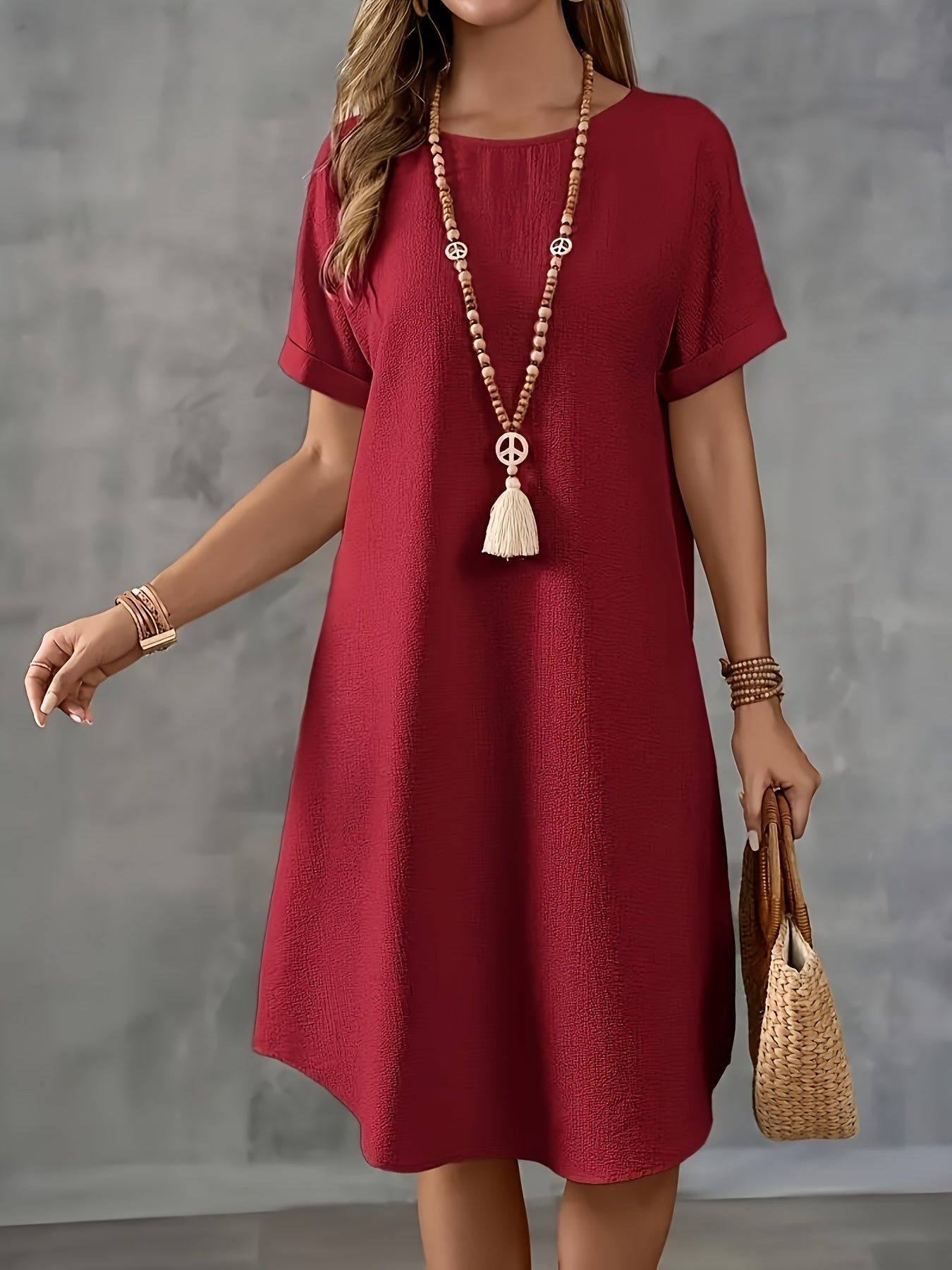 Tove | Elegant A-linjeklänning Med Struktur